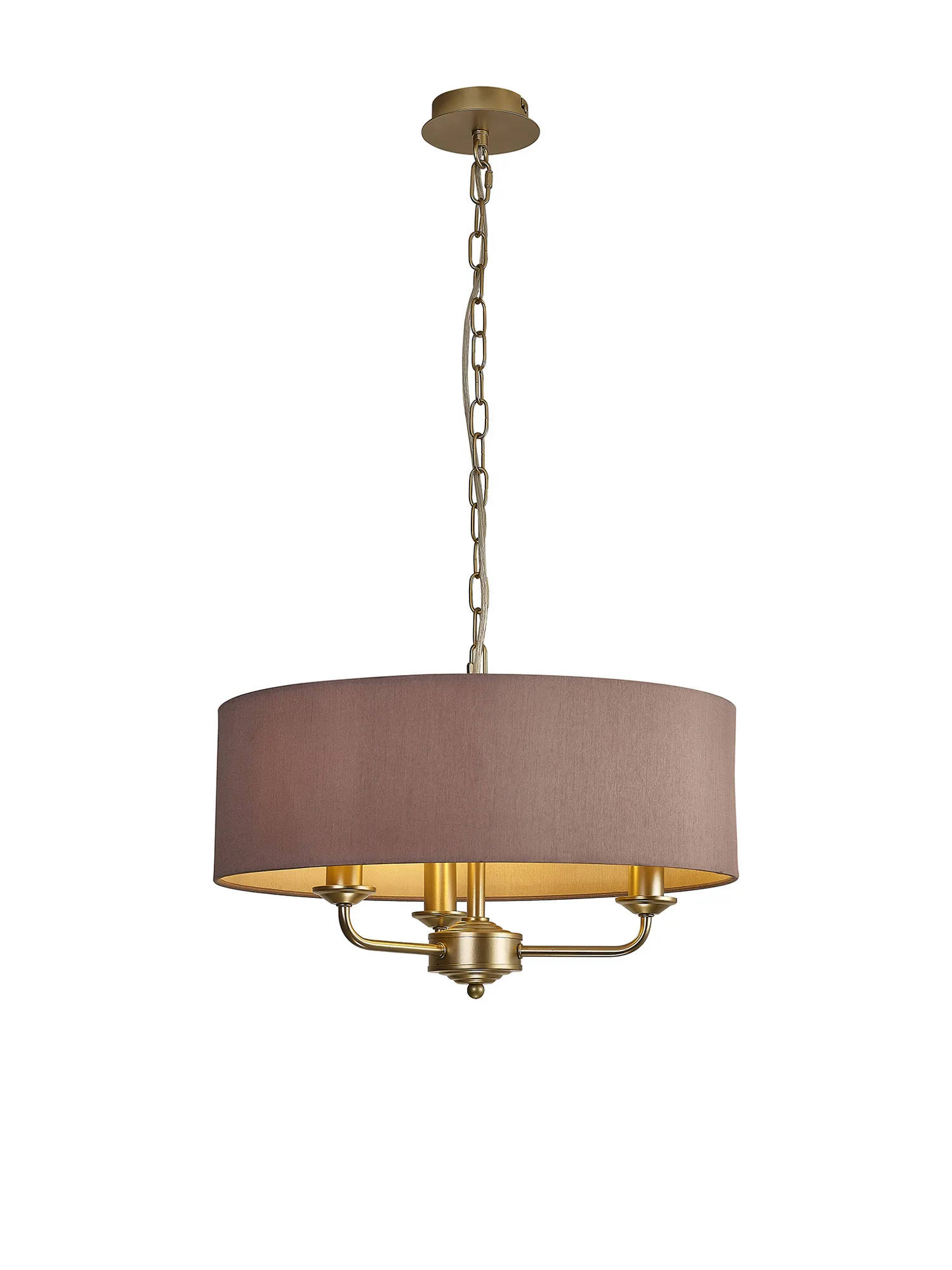Banyan 45cm 3 Light Pendant Champagne Gold; Taupe/Halo Gold